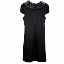 Elie Tahari black lace silk dress women's size small