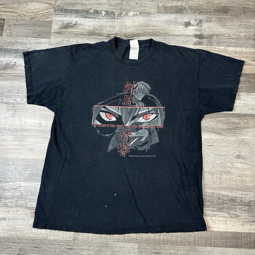 Vintage Samurai Deeper KYO Shirt XL schwarz Einzelnaht Fruit Of The Loom Y2K