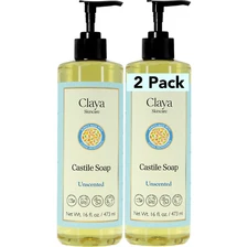 Liquid Castile Soap (2 pack )  – Organic Ingredients, Gentle For Sensitive Skin