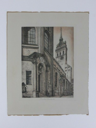 Hannes Rischert (1901 München - 1984 Diessen) Grafik München Peterskirche - Picture 2 of 10