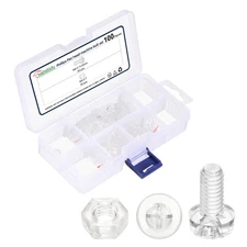 Phillips Pan Head Bolts Kit M4-0.7x8 100Pcs PC with Hex Nut for Door Window