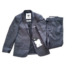 NWT Black n Bianco Boys Suit Set Size 8 Jacket Pants Dark Gray Baby Kid Milan