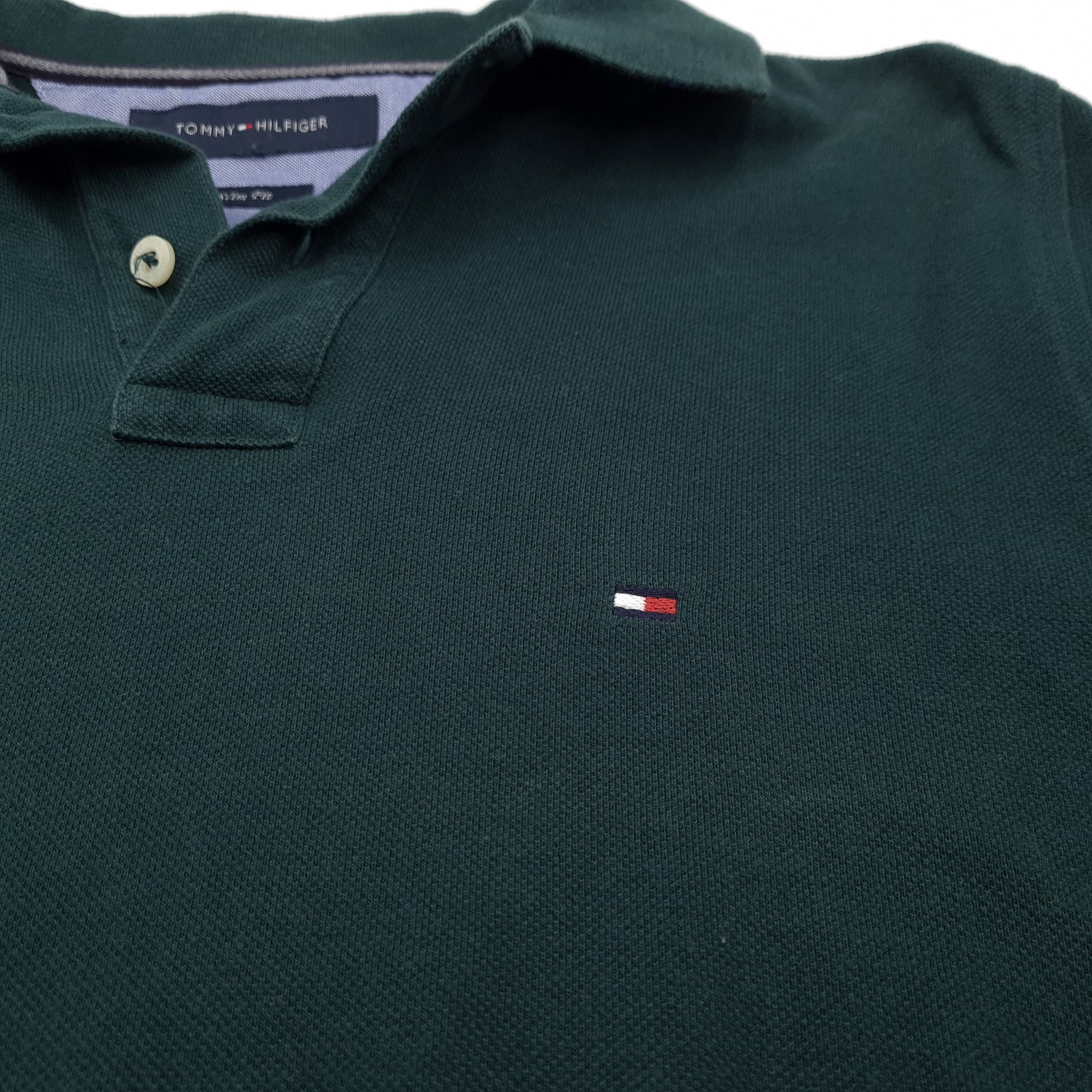 Tommy Hilfiger Mens Pullover Sweater Green Cotton Slim Fit Classic Bk6 Size S thumbnail 5