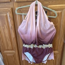 Weissman Elite Lifelines PL11371 dance costume mauve/maroon leotard AXL NEW