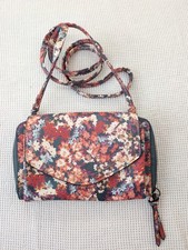 Floral Zip-Around Wallet With Strap Organizer Clutch Purse