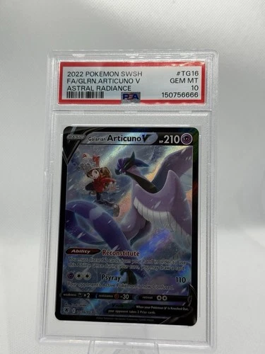Galarian Articuno V TG16/TG30 Swsh10: Astral Radiance Trainer Gallery Holo PSA10