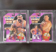 WWF Hasbro Steiner Brothers MOC Set Rick & Scott Steiner Series 9 +Acrylic Cases