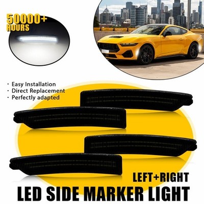 White For Ford Mustang 2024-2025 Car Front/Rear Clearance Side Marker Lights EPF