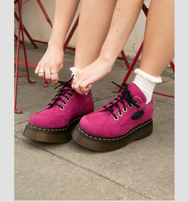 Dr. Martens BUZZ 5-Eye Fuchsia Pink Milled Nubuck Shoes MSRP$195