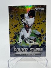 2022 PRIZM DRAFT DALTON RUSHING RC POWER SURGE GOLD PRIZM #D 02/10 SSP DODGERS