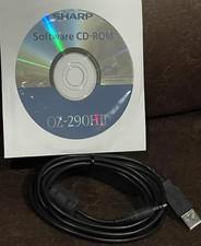 Sharp Wizard OZ-290HII Electronic Organizer USB Cord  CD-ROM