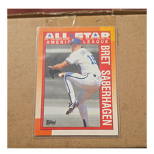 Topps 1990 All-Star Bret Saberhagen Kansas City Royals 1989 AL Leaders #393 Card
