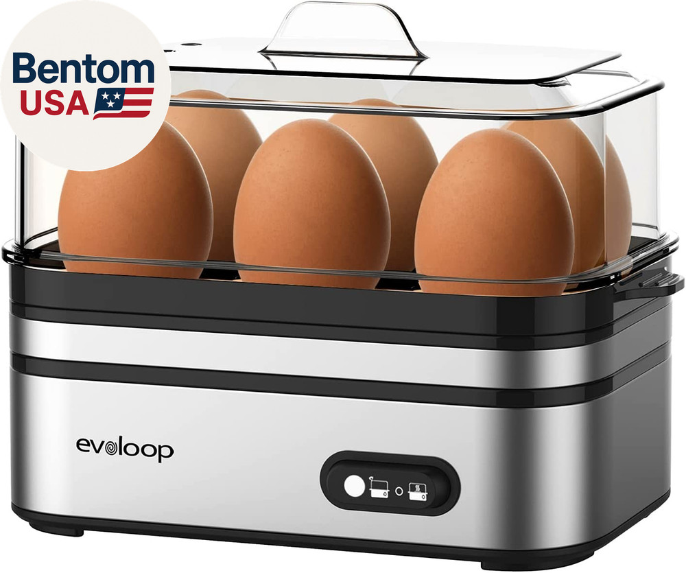 Rapid Egg Cooker Electric 6 Eggs Capacity, Soft, Medium, Hard Boiled, Poacher, O
