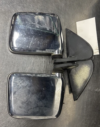 1986-1997 Nissan Pickup D21 Hardbody L&R Chrome Manual Door Mirrors OEM
