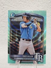 2025 Topps Bowman Draft Chrome Prospects Aqua Wave Theo Gillen /125