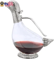 Regent Silverplated Duck Decanter 25.3 oz, 750ml Red Wine Carafe Wine Gift