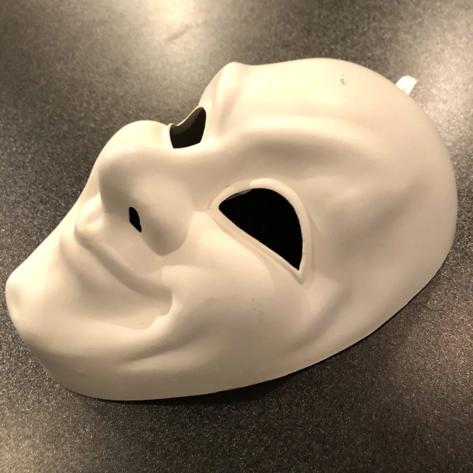 Máscara blanca veneciana sin pintar baile fiesta hágalo usted mismo para disfraz de Halloween Foto 2 de 4