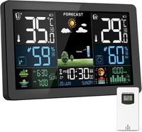 Wetterstation Funk Farbdisplay AußEnsensor Wecker Temperatur Luftfeuchtigkeit