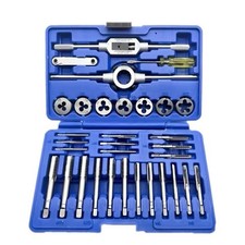 Set Maschi e Filiere Metriche 32 Pezzi Filettatura Metallo Officina e Fai Da Te