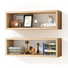 24in Floating Cube Shelves Set of 2, Display Shelves Wall Mount, Decorative H...