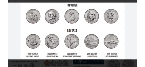 1776-2026 P D Semi-Quincentennial Quarter Set SUBSCRIPTION 10 COINS