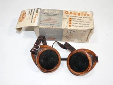 Vtg Airco Welding Goggles 906-2104 Steampunk Bakelite? w/Box NOS Shade 4 Lens