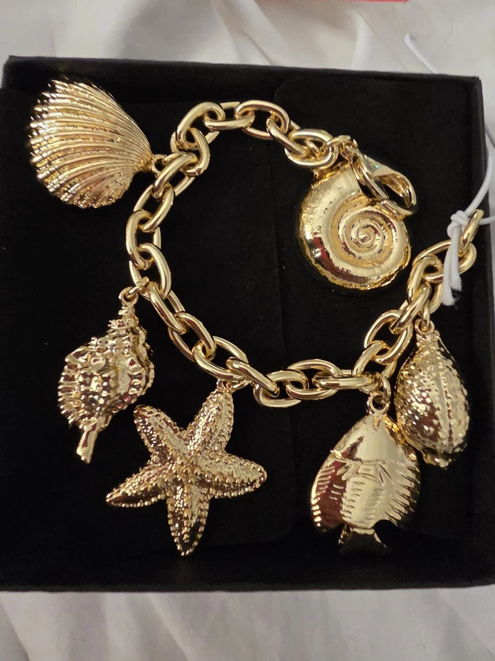 BRAZALETE DE DISEÑO VINTAGE BEN-AMUN TONO DORADO CONCHA MARINA Foto 2 de 4