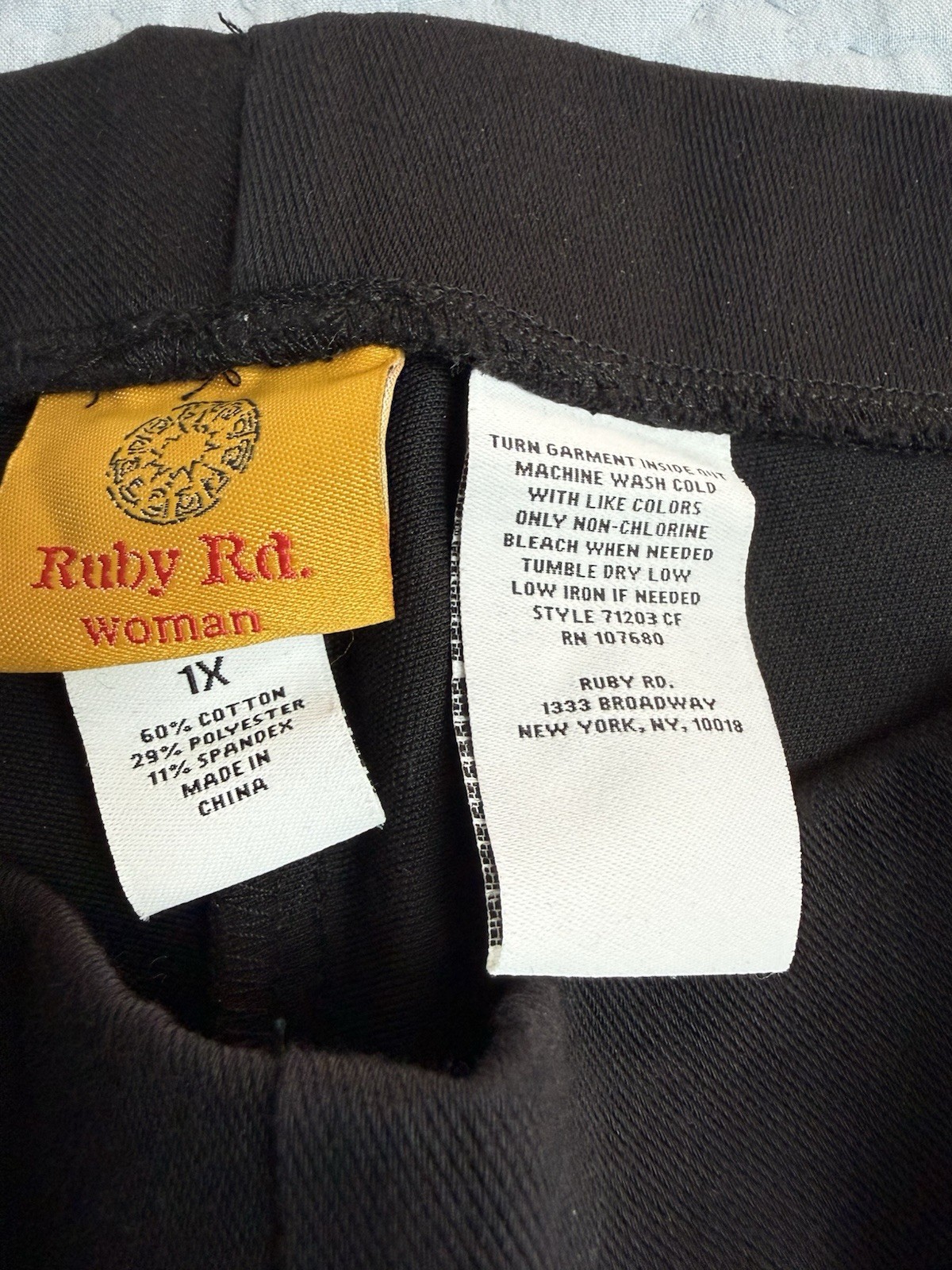 Ruby Rd. Pull On Straight Women's X-Large Black P… - image 3