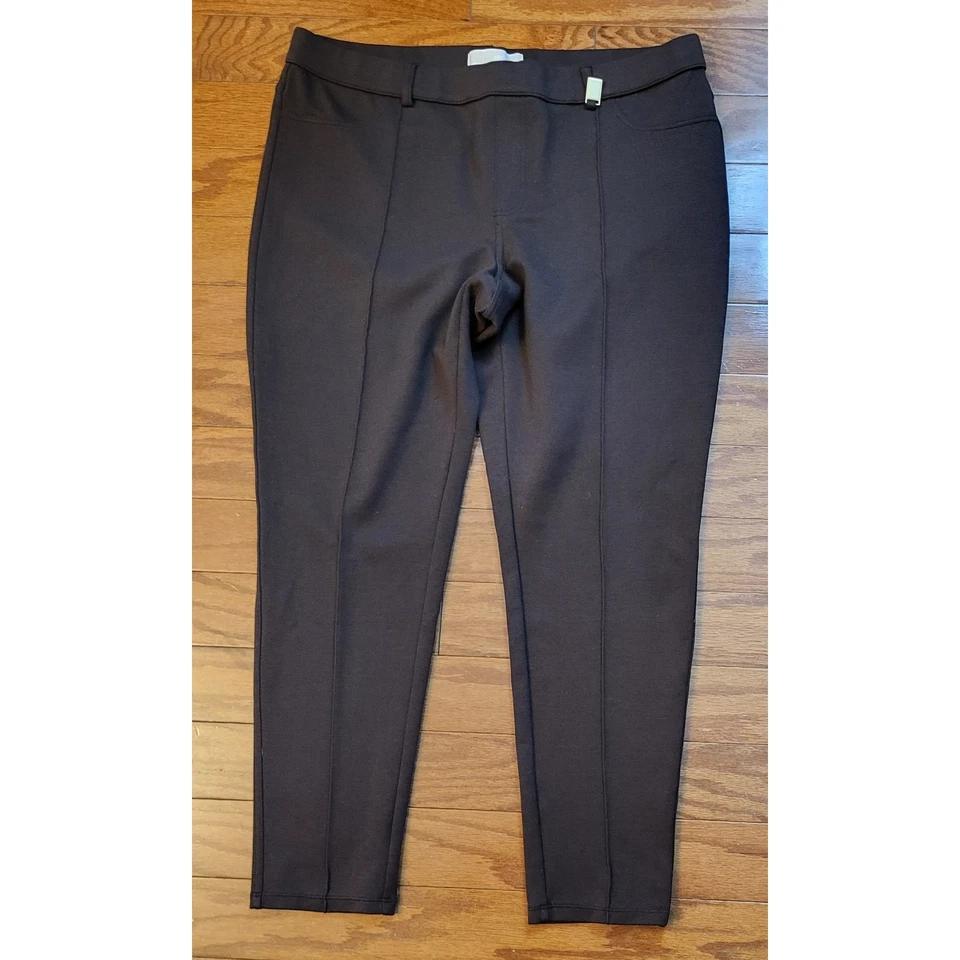 Michael Kors Womens Brown Elastic Waist Ankle Length Pants Size XL - Image 2 of 4