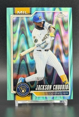 2026 Topps Chrome #51 Jackson Chourio Aqua RayWave Refractor /199 Brewers