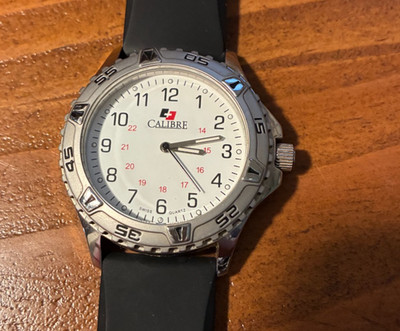 STYLISH Calibre Men's Sea Wolf Stainless Steel and Silicone Watch
