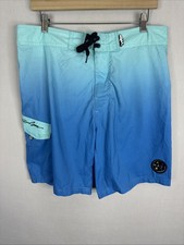MAUI and Sons Board Shorts Mens M Blue Gradient Surf Swim Trunks
