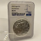 2020 American Silver Eagle First Releases MS70 NGC Milk Spots