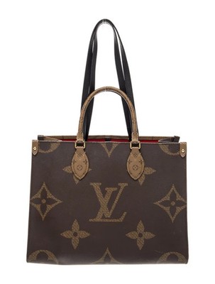 Louis Vuitton OnTheGo MM Tote Monogram Giant Brown Canvas Women Bag