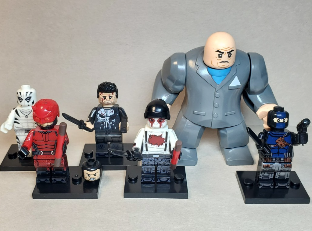 Custom Lego Marvel Daredevil & Punisher Minifigures 6 Pack