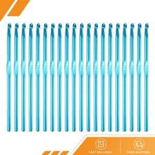 20Pcs Aluminum Crochet Hook 5.0mm US Size H Size 8 Knitting Needles Blue