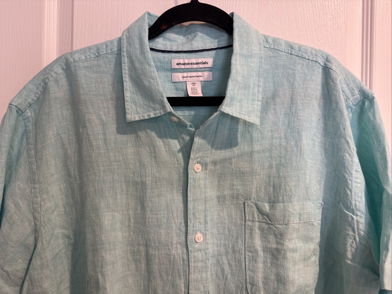 MENS BUTTON DOWN SHIRT AMAZON ESSENTIALS BLUE LIN… - image 2