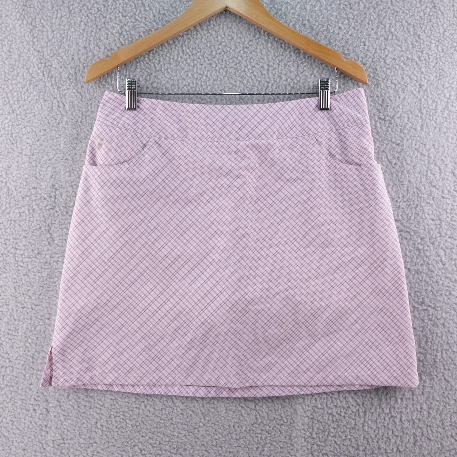 Adidas Womens Skirt Pink Plaid Golf Tennis Athletic Size 8 Performance Stretch