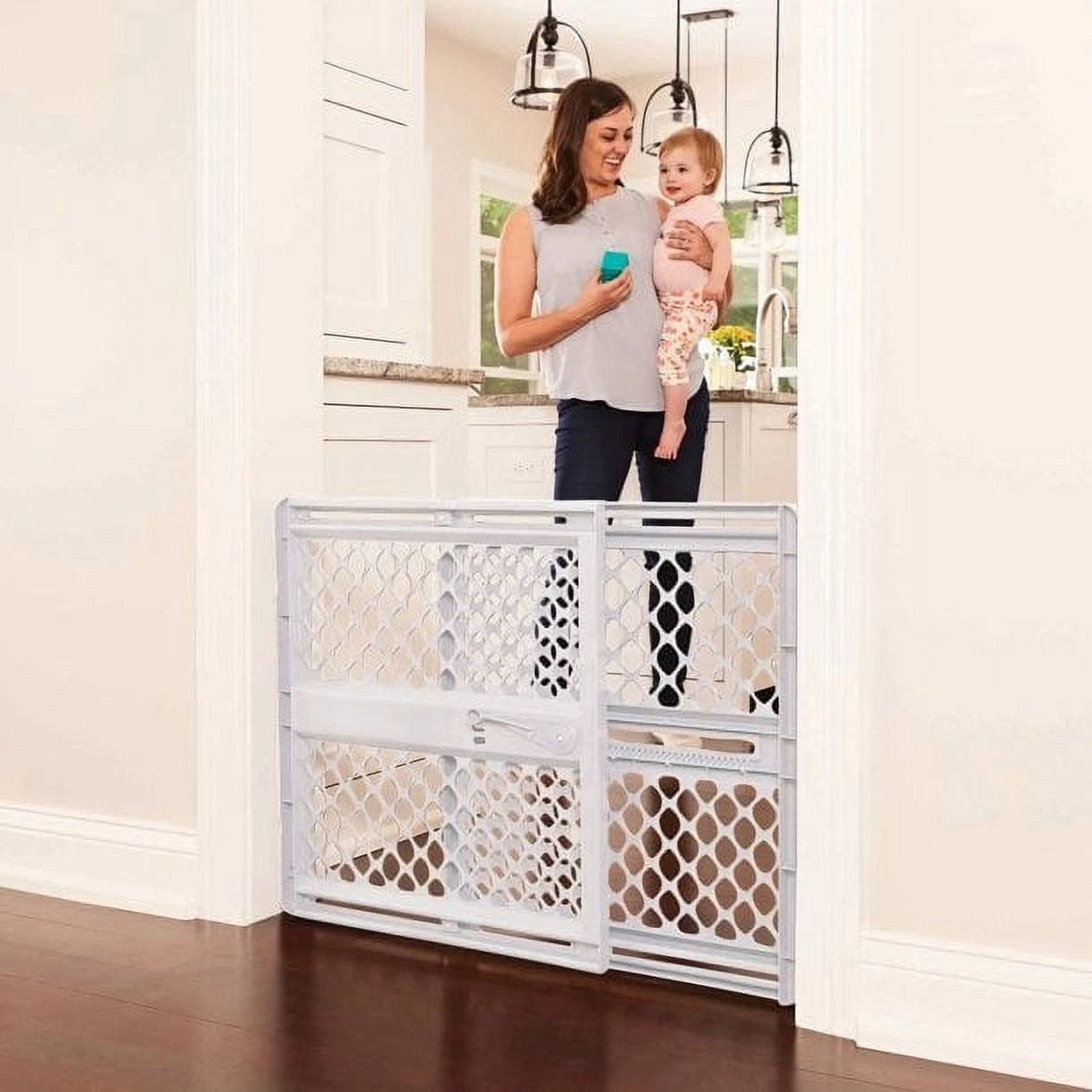 26"-42" Supergate Explorer Baby Safety Gate Gray Plastic