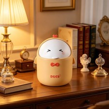 Cute Yellow Desktop Trash Can with 90 Bags Lid, Mini Waste Bin for Room,Office
