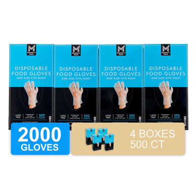 Member's Mark Disposable Food Gloves, 500 ct., 4 pk -Free Delivery