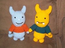 Crochet 7 in set of 2 Monsters stuffed animals toy doll made to order