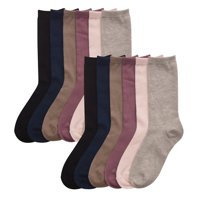 12 Pairs Crew Socks Premium Mid-Calf Socks Athletic Casual Soft Thin Lightweight