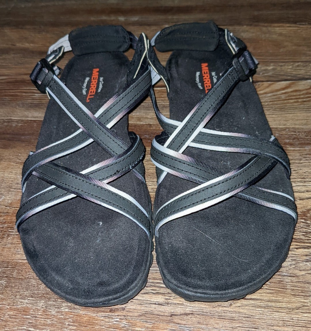 Merrell Sandspur Rose womens black strappy sandals size 8