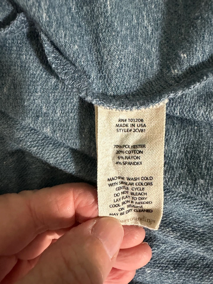 Suéter Soft Surroundings Azul Jaspeado Cuello Botón Mezcla Algodón Mujer XL Foto 3 de 3