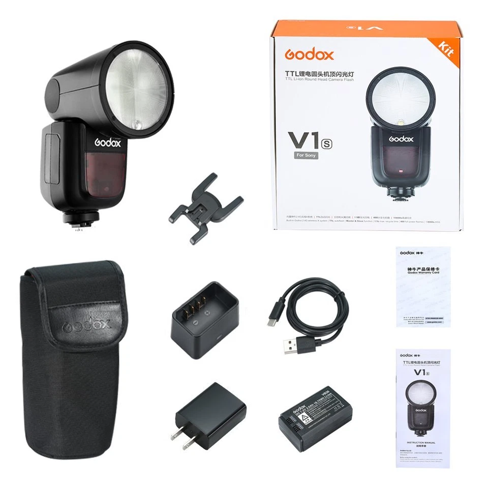 Godox V1-S 2.4G TTL HSS 1/8000s Camera Flash Speedlite For Sony A7III A7RIII - Image 4 of 4