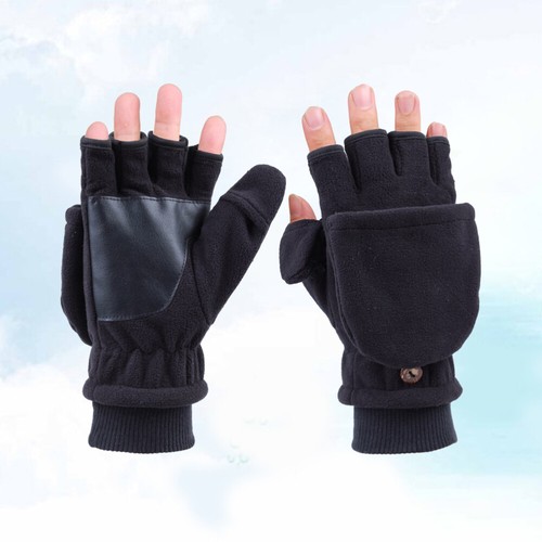 Fleece Flap Gloves Man Student Adult Thicken for Riding Double Layers - Picture 6 of 12
