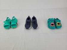 M&S Unisex Kids 3 Pair Shoe Bundle Size 6 (Small) Navy Blue Green New F2