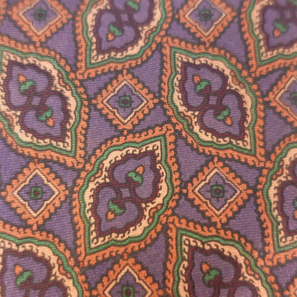 Галстук мужской синий пейсли фуляр шелк арабеска классический ретро США ботаника 500 - Изображение 3 из 4