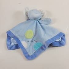 Carter's Elephant Blue Baby Security Blanket Lovey Just One Year I Love You